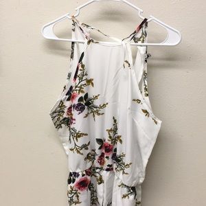 White and floral Romper